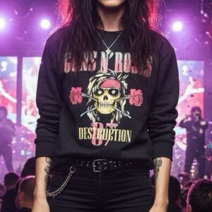 Guns 'n' Roses Destruction '87 Smoky Black Sweatshirt Size M
